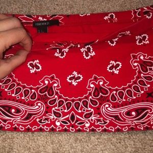 Red Bandana Print Tube Top